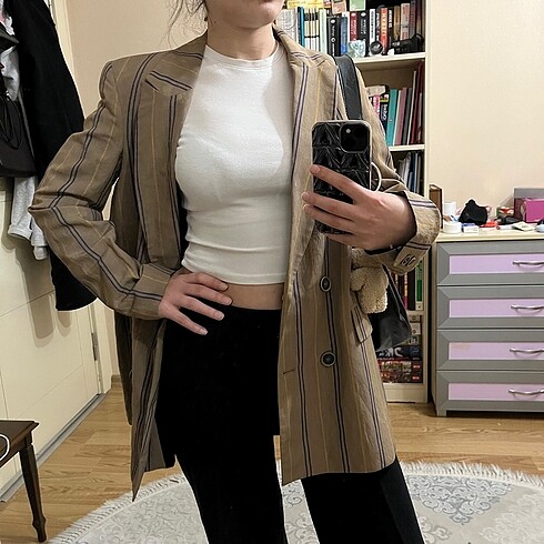 Zara kahverengi blazer ceket