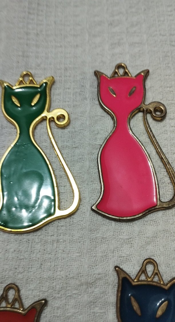 Renkli Kedi Figürlü Kolye Uçları - Görsel 4