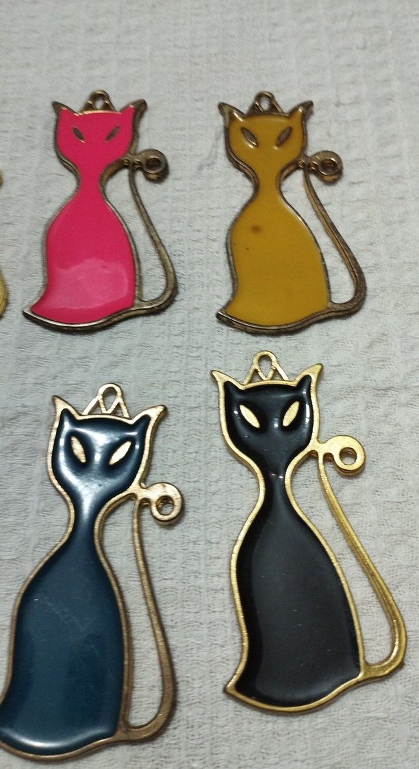 Renkli Kedi Figürlü Kolye Uçları - Görsel 3