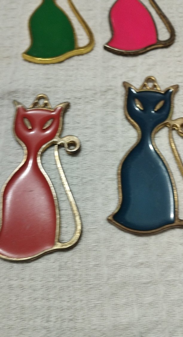 Renkli Kedi Figürlü Kolye Uçları - Görsel 2