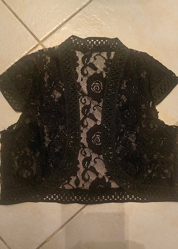 Dantel İşlemeli fantazi siyah Bolero - Görsel 2