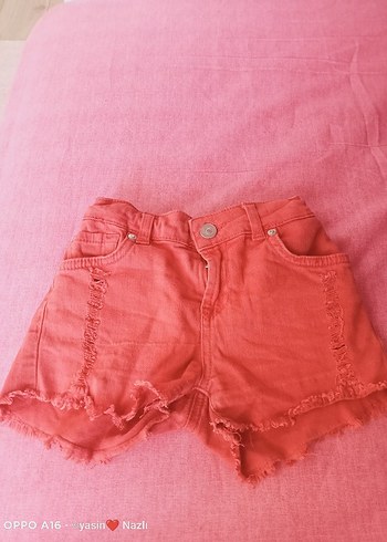Kız Çocuk Pembe Batik Desenli Denim Şort