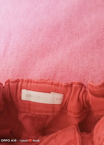 10 Yaş Beden Kız Çocuk Pembe Batik Desenli Denim Şort