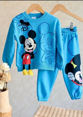 Mavi Mickey Nakışlı Erkek Takımı
