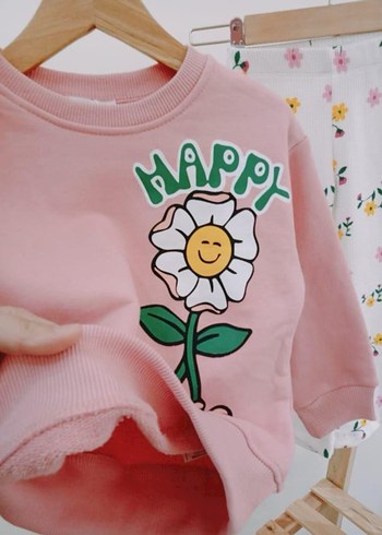 5 Yaş Beden ZARA Kız Çocuk Pembe Sweatshirt Takim