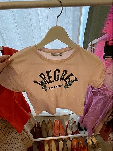 Bershka Bershka Pembe Crop Tshirt