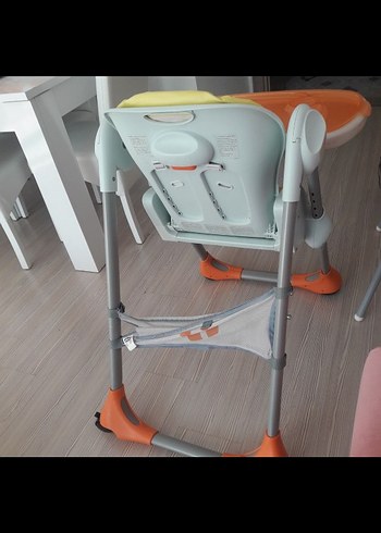 Turuncu Pastel Renkli Bebek Mama Sandalyesi - Görsel 5