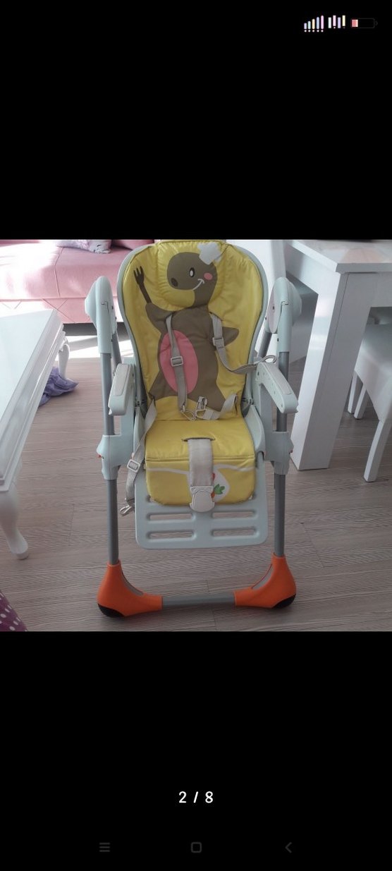 Turuncu Pastel Renkli Bebek Mama Sandalyesi - Görsel 2