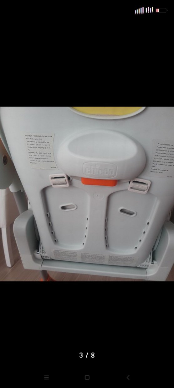 Turuncu Pastel Renkli Bebek Mama Sandalyesi - Görsel 3