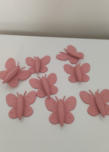 Pembe Kelebek çocuk bebek odası kulp - Görsel 3
