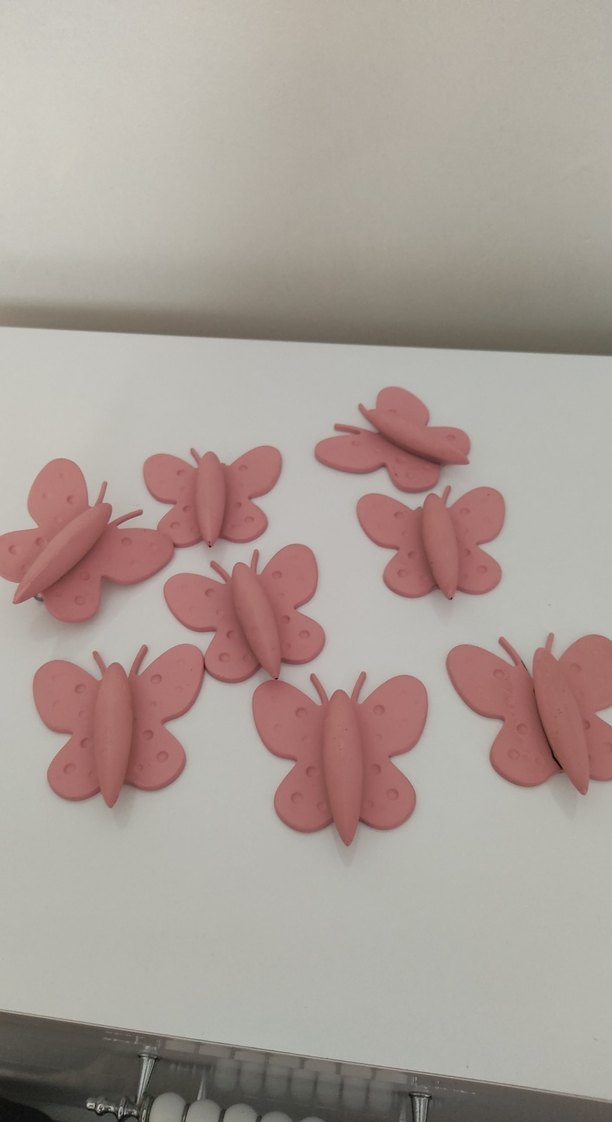 Pembe Kelebek çocuk bebek odası kulp - Görsel 3