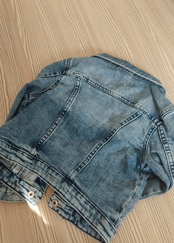 Kız Çocuk Mavi Denim Düğmeli Ceket - Görsel 2