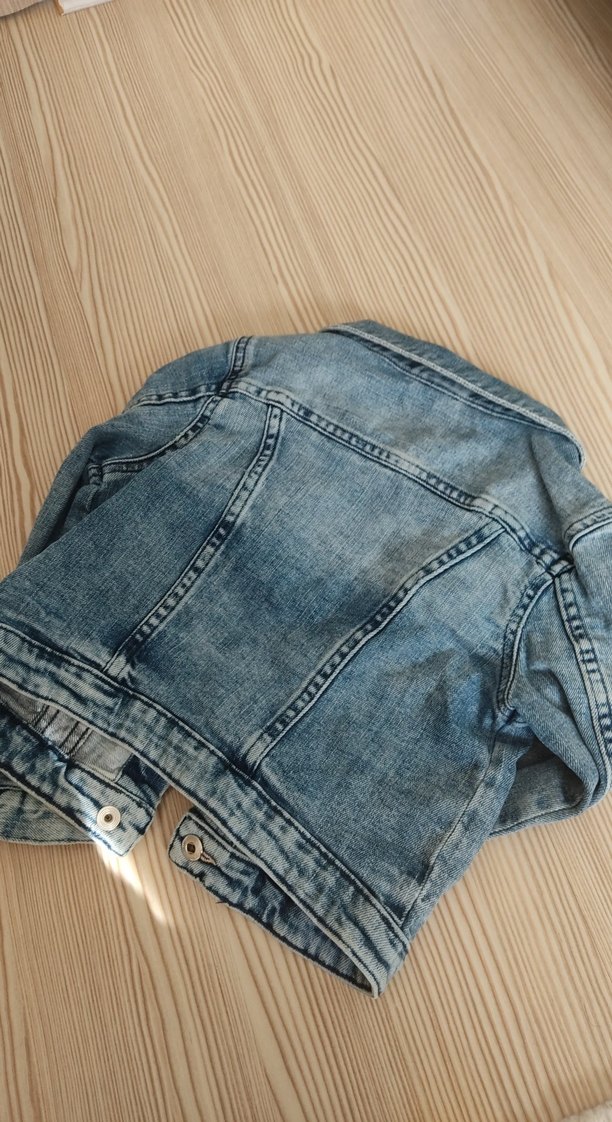 Kız Çocuk Mavi Denim Düğmeli Ceket - Görsel 2