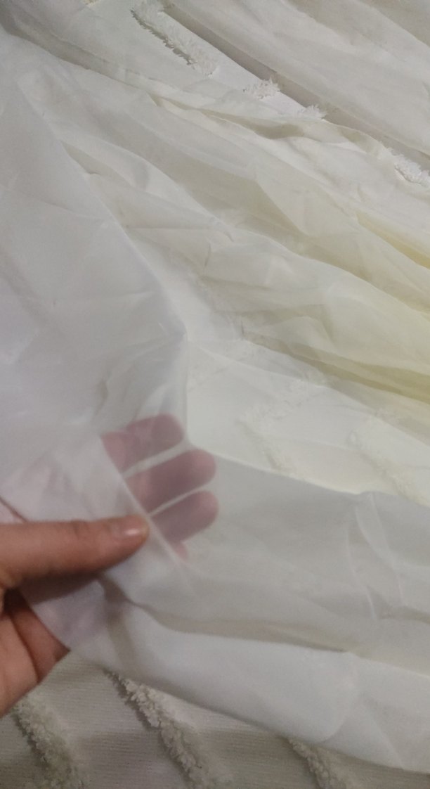 Beyaz Sarı Tonlu 140x260 iki adet tül - Görsel 3