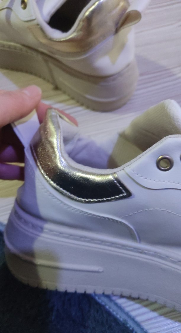 krem renk  Platform Topuklu Kadın Spor Ayakkabı - Görsel 5