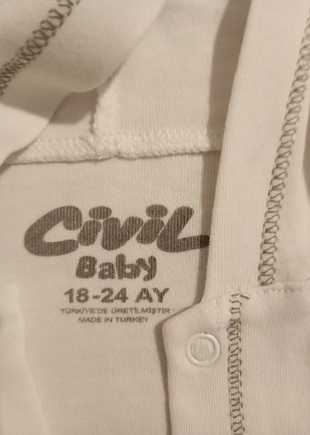 Kapüşonlu Beyaz Erkek Çocuk Hırka - Görsel 3