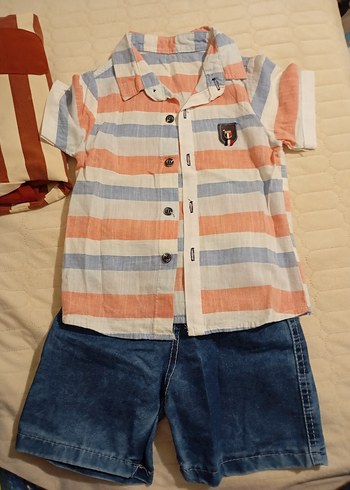 Bebek Erkek Kısa Kollu Pamuklu Takım - Görsel 2