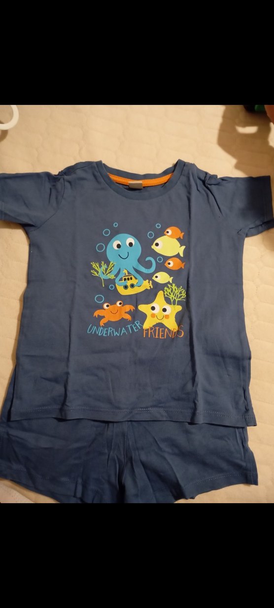 Mavi Baskılı Erkek Bebek Kısa Kollu Takım - Görsel 2