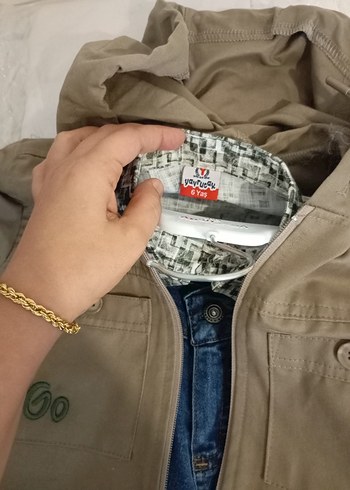 Erkek Çocuk Kahverengi Fermuarlı Ceket Gömlek ve Kot Pantolon - Görsel 5