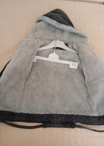 Kapüşonlu Gri Erkek Çocuk Kot Ceket - Görsel 6