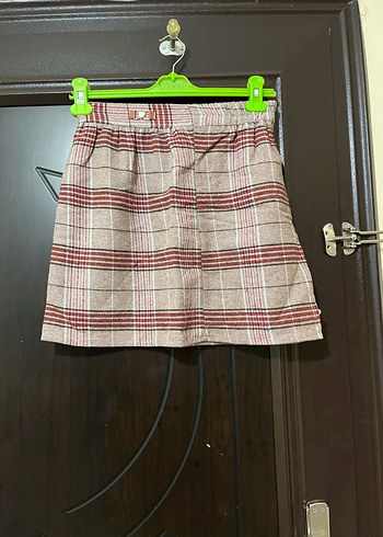 s Beden Düğmeli Rahat Kesim Kadın Mini Etek