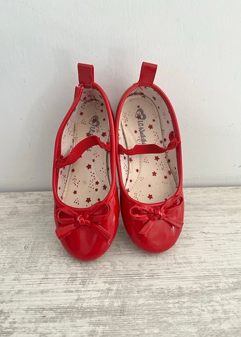 Kız Çocuk Kırmızı Fiyonk Detaylı Babet - Görsel 2