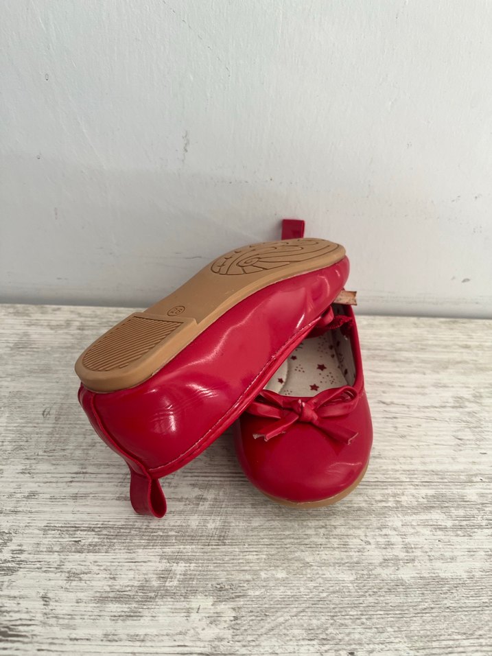 Kız Çocuk Kırmızı Fiyonk Detaylı Babet - Görsel 3