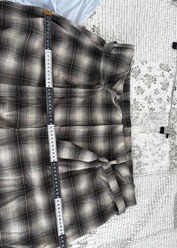 46 Beden Beli Kemerli Geniş Kesim Kadın Kumaş Pantolon