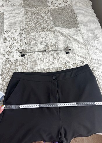46 Beden siyah Renk Siyah Midi Kumaş Kadın Pantolon