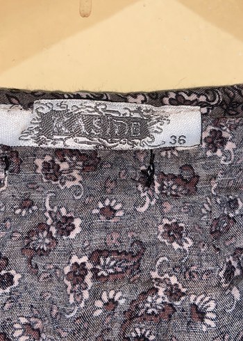 Gri Desenli Keten Bohem Kız Bluzu - Görsel 3