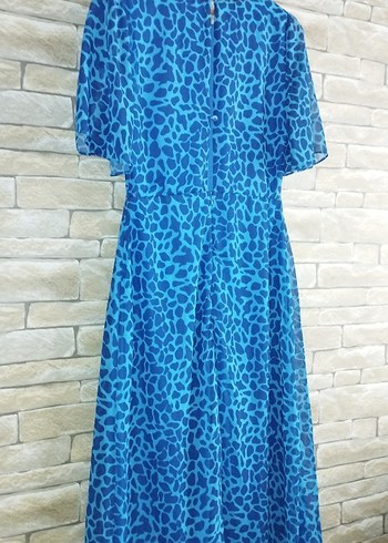 Mavi Uzun Kadın Elbise - Görsel 2