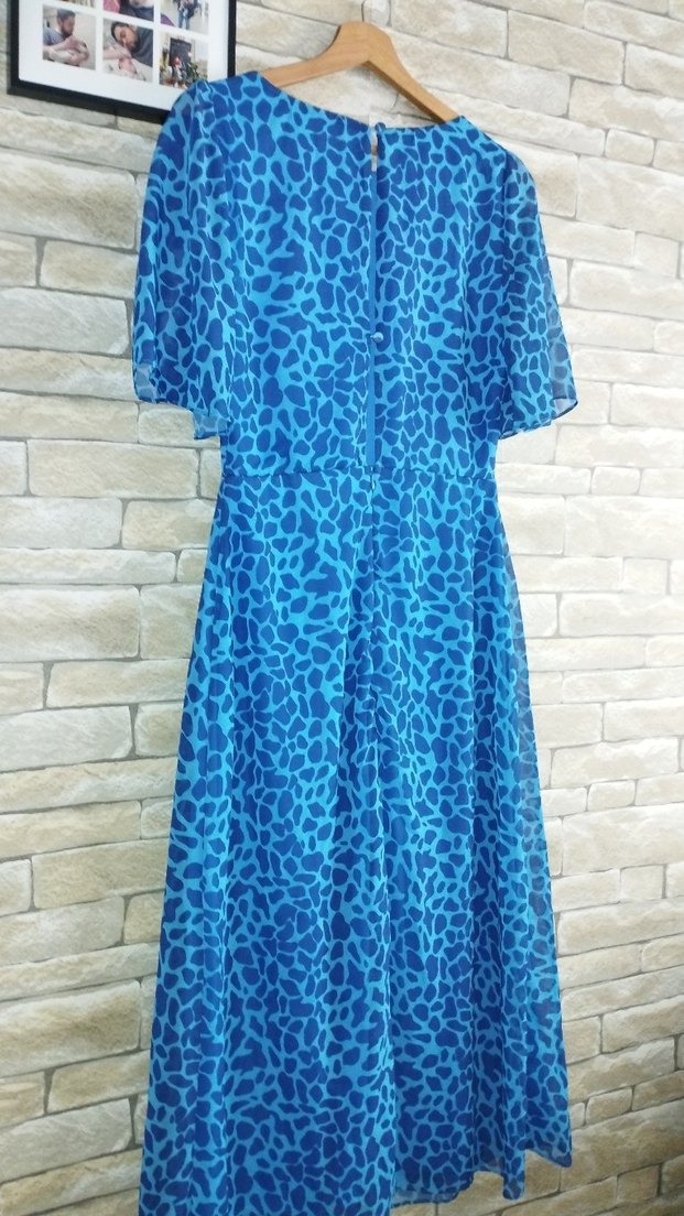 Mavi Uzun Kadın Elbise - Görsel 2