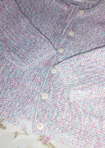 Kız Çocuk Çok Renkli Örgü Hırka - Görsel 3