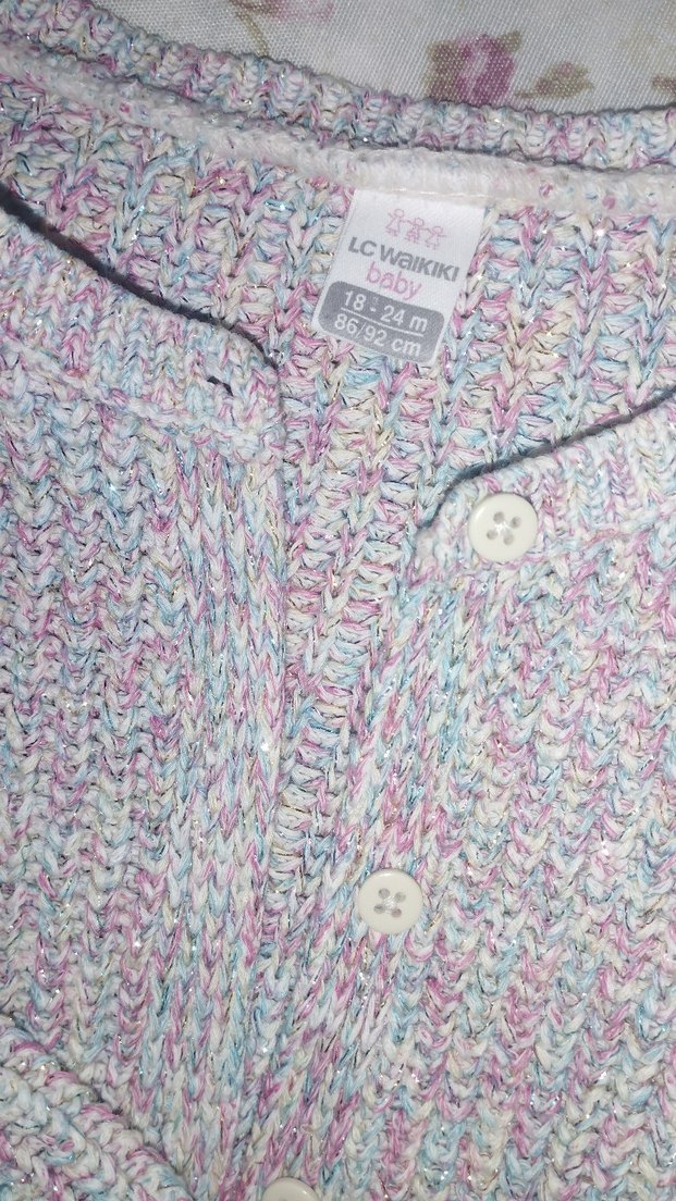 Kız Çocuk Çok Renkli Örgü Hırka - Görsel 2