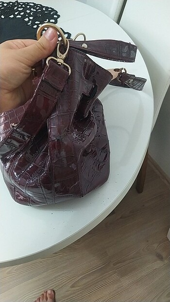  Beden bordo Renk Bayan kol çantası 