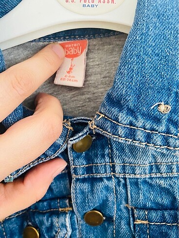 6-9 Ay Beden mavi Renk Kız bebek kot ceket