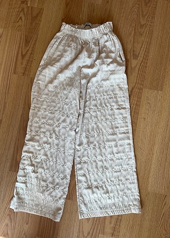 Diğer Bej Bol Kesim Bürümcük Kumaş Pantolon