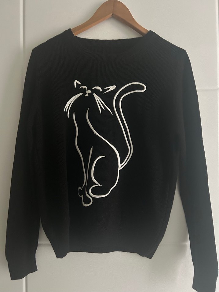 Siyah Baskılı Kadın Sweatshirt - Görsel 2