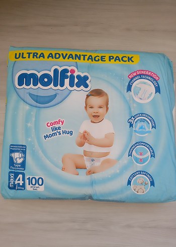 Molfix Maxi Bebek Bezi 4 Numara 100 Adet