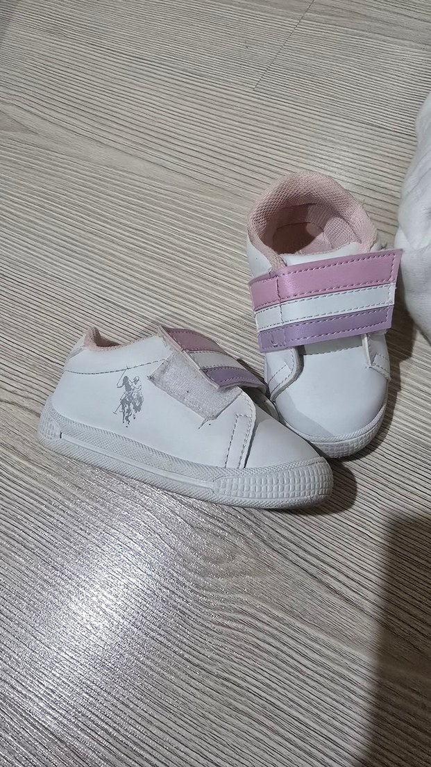 Kız Çocuk Pudra Pembe Cırt Cırtlı Spor Ayakkabı - Görsel 2