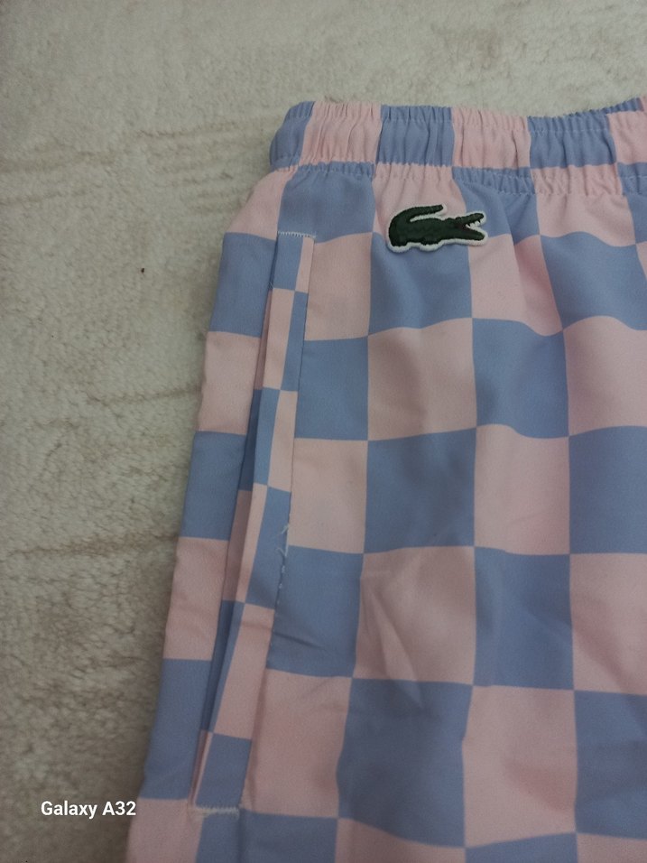 Pembe Mavi Kareli Midi Şort - Görsel 2