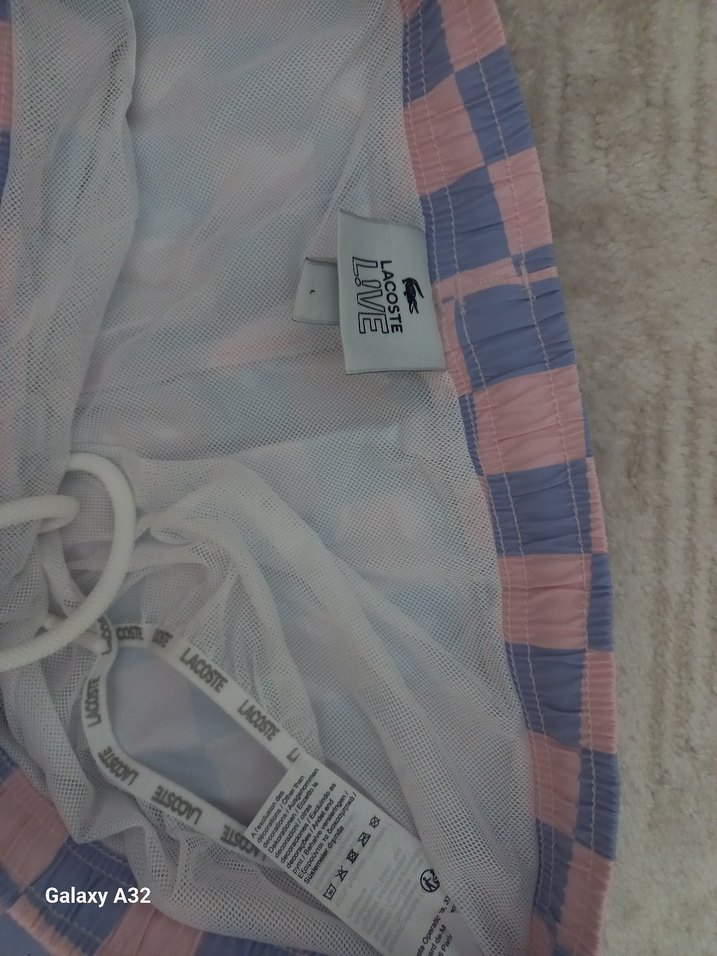 Pembe Mavi Kareli Midi Şort - Görsel 5