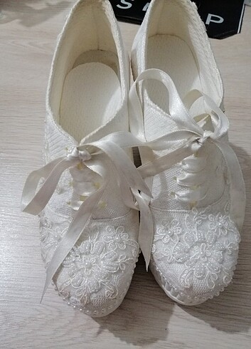 37 Beden beyaz Renk Gelin Ayakkabısı