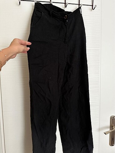 34 Beden H&M Siyah Keten Pantolon