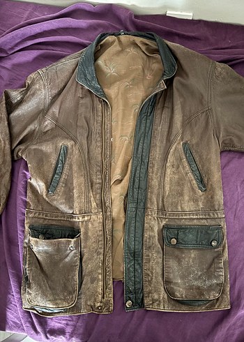 American Vintage Vintage Kahverengi Gercek Deri Ceket