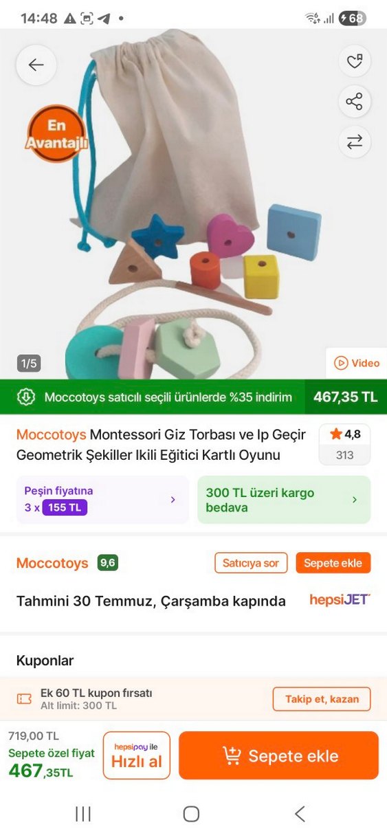 Renkli Ahşap Şekiller Eğitim Oyuncağı Moccotoys - Görsel 5