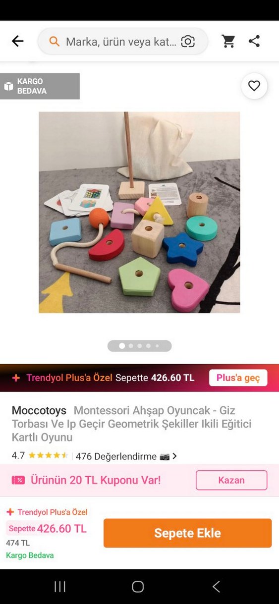 Renkli Ahşap Şekiller Eğitim Oyuncağı Moccotoys - Görsel 4