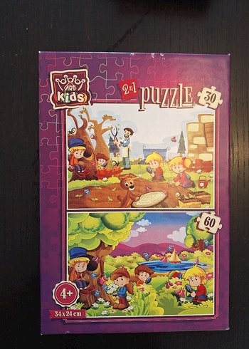 4-5 yaş 2'si 1 Arada Renkli Puzzle Art Kids