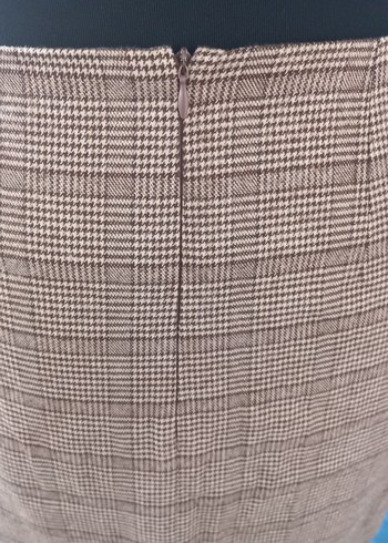 Kemer Detaylı Kahverengi Midi Etek - Görsel 4