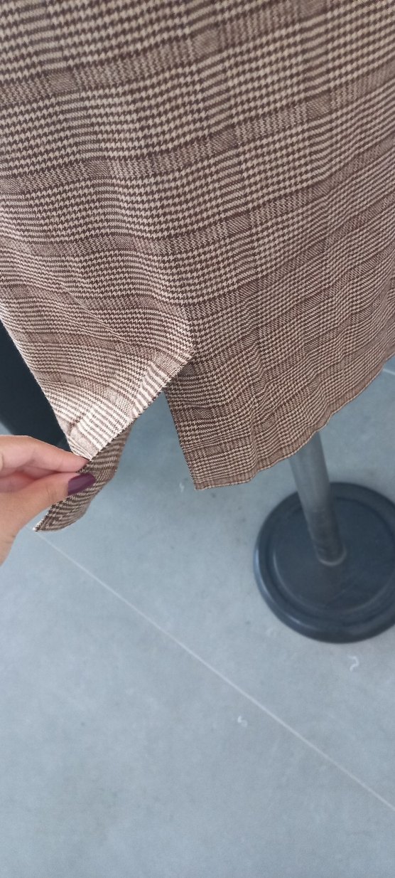 Kemer Detaylı Kahverengi Midi Etek - Görsel 5